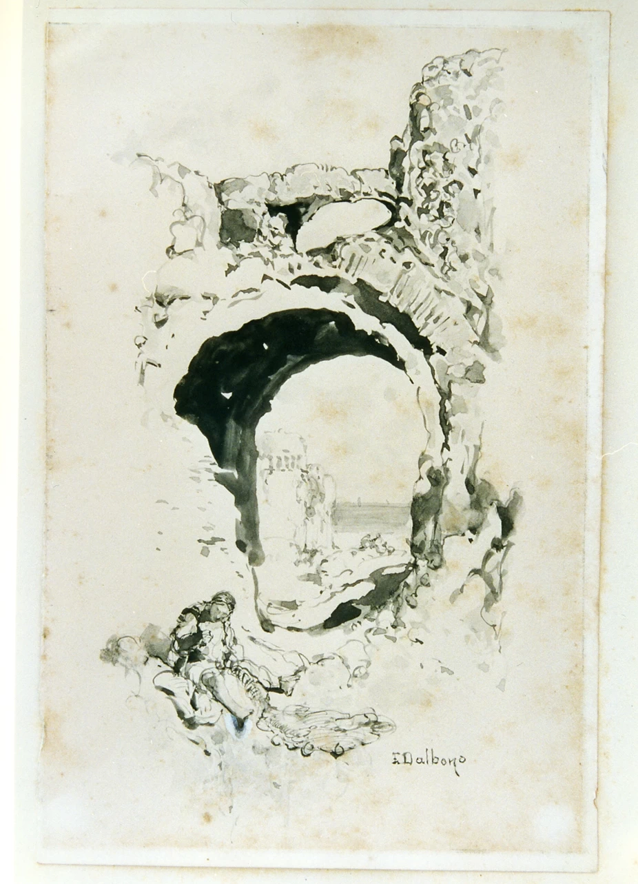 Veduta di mare da un arco romano - Certosa e Museo Nazionale S. Martino, Napoli